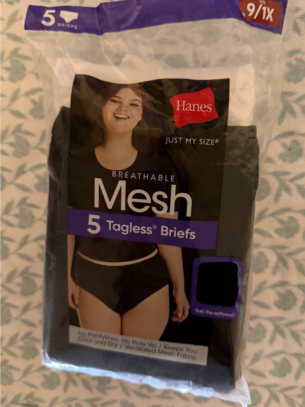 Just My Size Multi-Color Breathable Mesh Tagless Briefs - 5 Pack